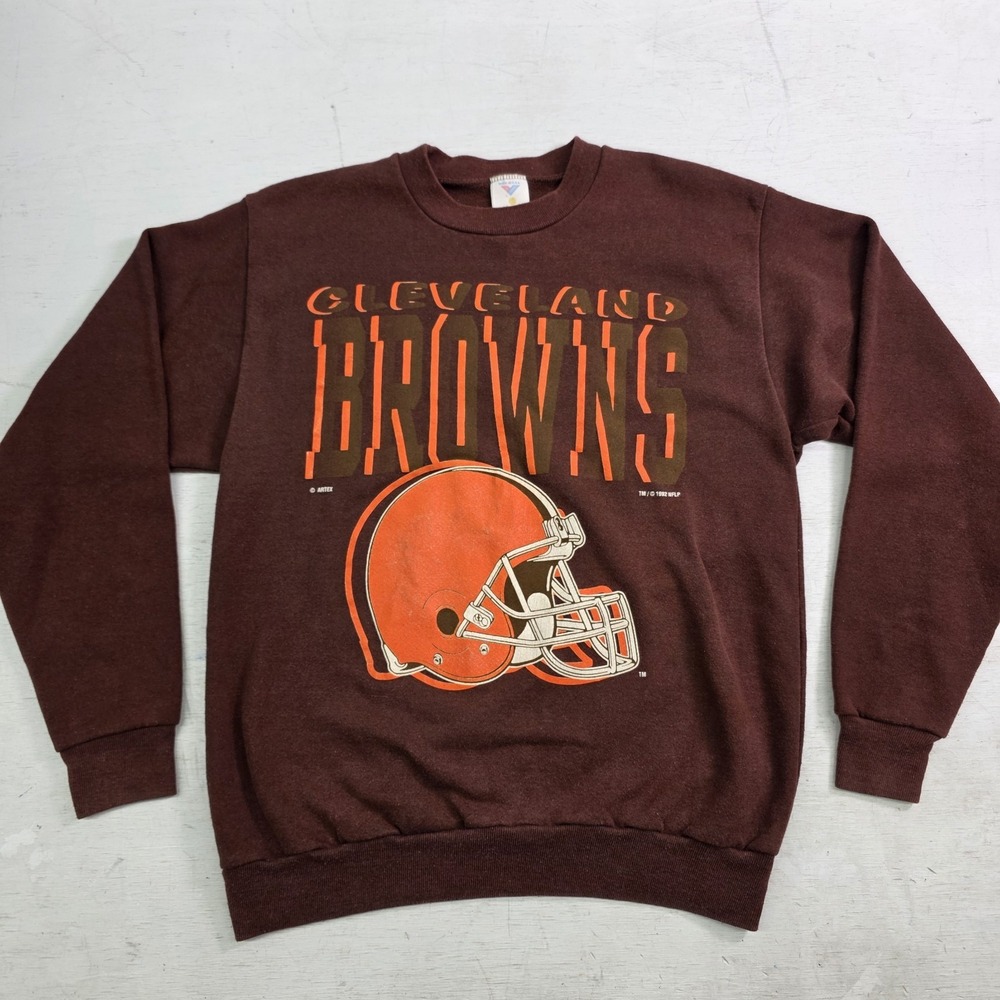 Vintage 90s Artex Cleveland‎ Browns 1992 NFL Big Logo Sweatshirt Sz M USA Tag